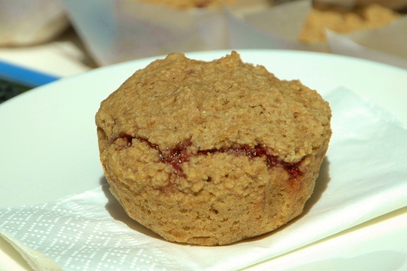 jam filled oatbran muffin