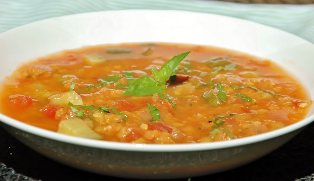 tomato and red lentil soup