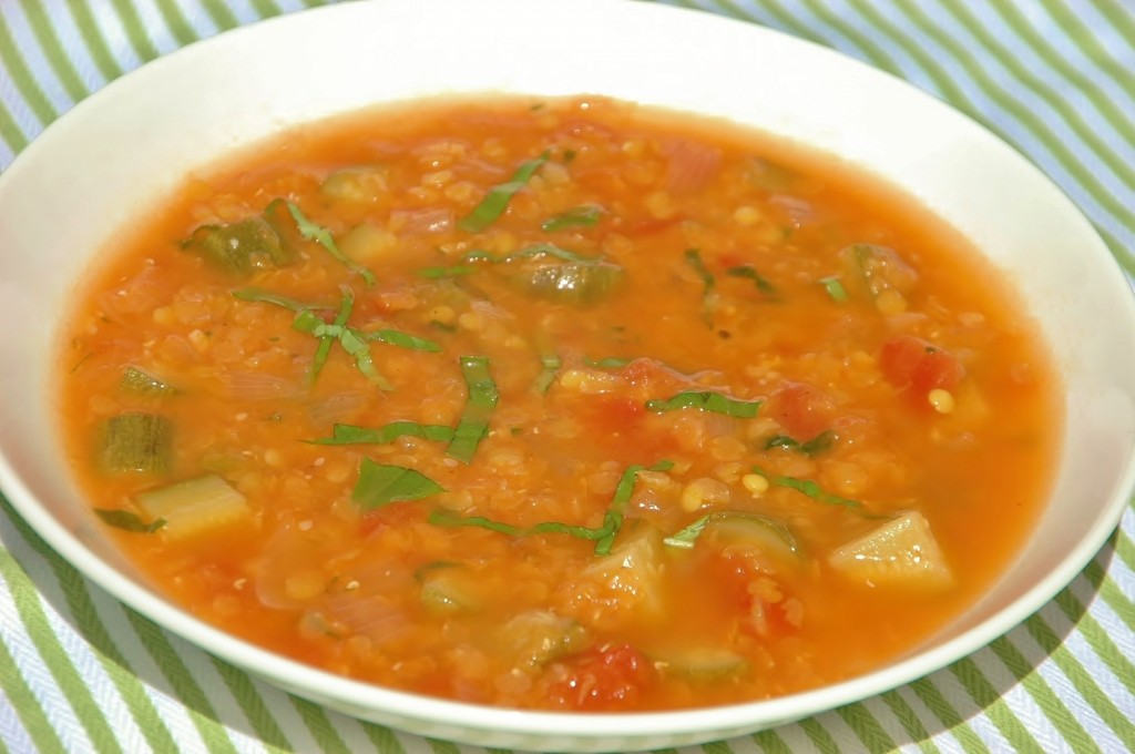 tomato and red lentil soup