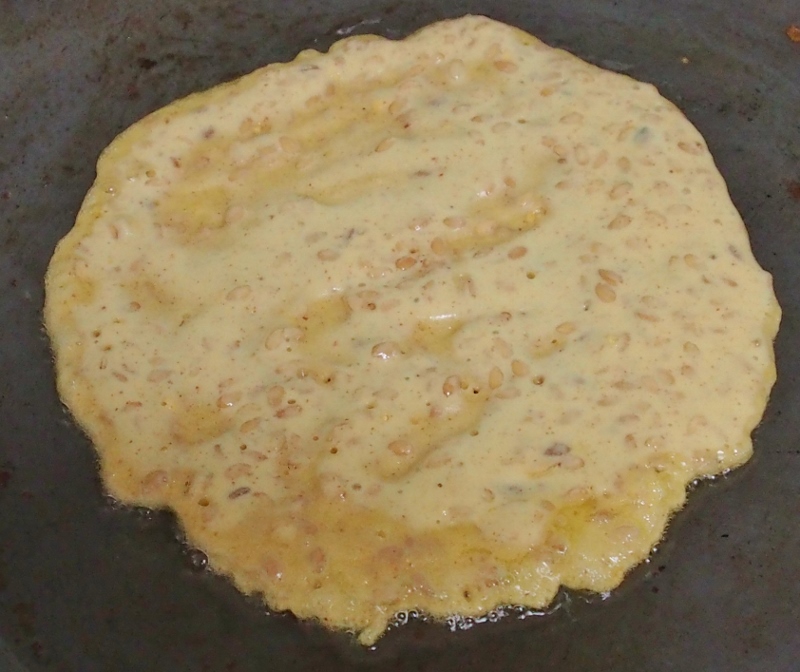 chickpea and linseed pancakes