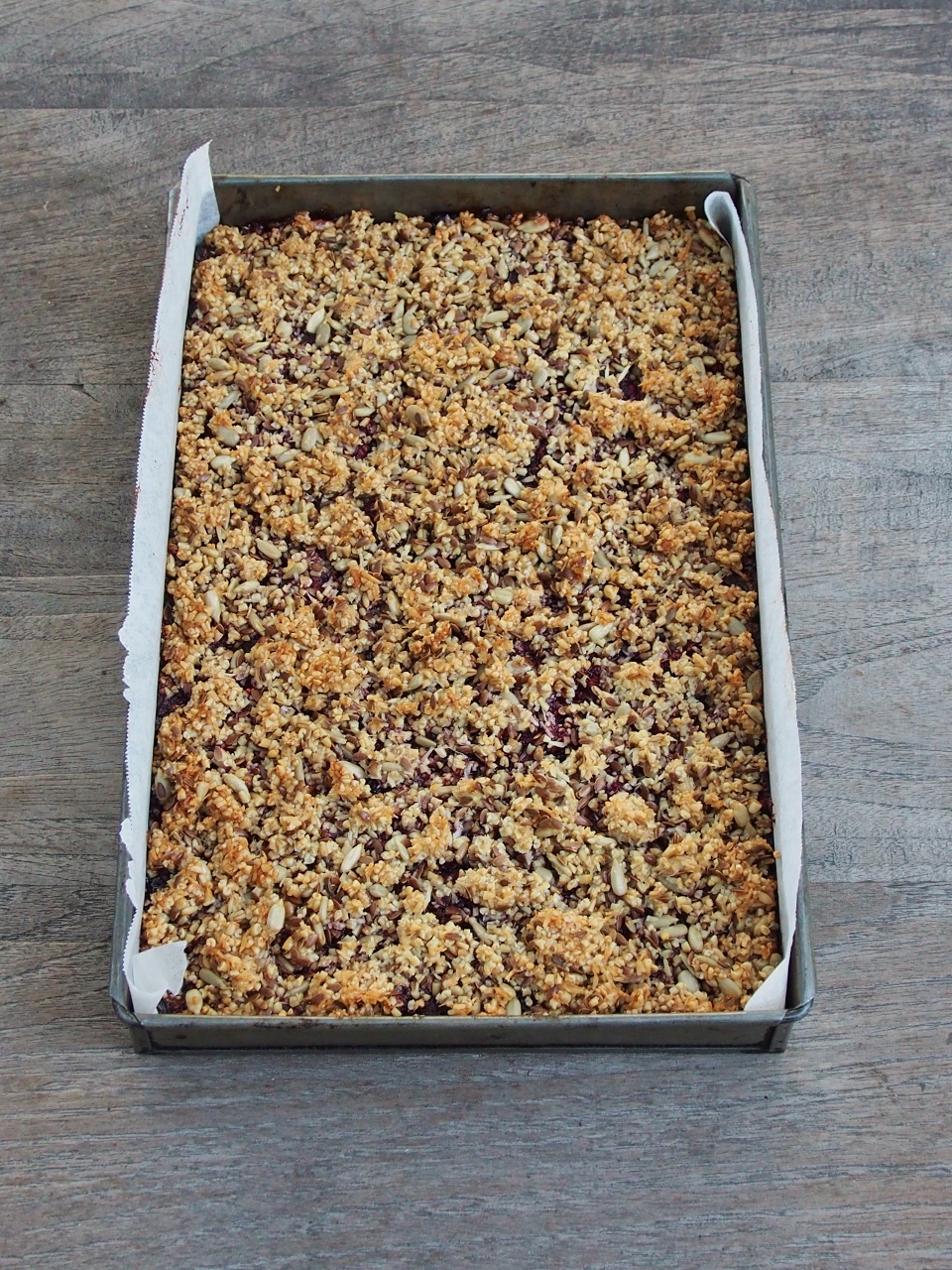 a healthier slice, full of wholegrain oats, seeds and berries