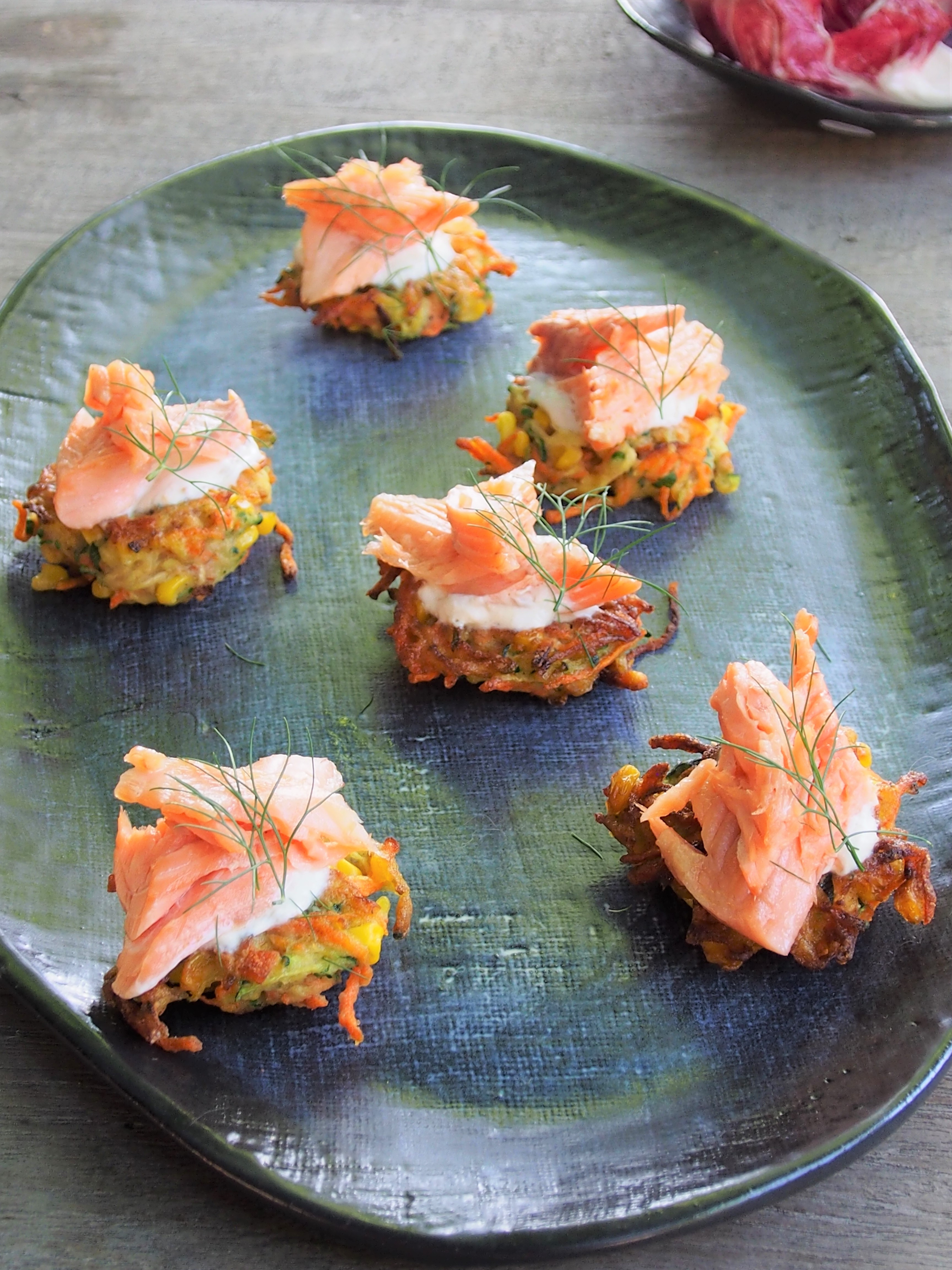 carrot zucchini and corn fritters