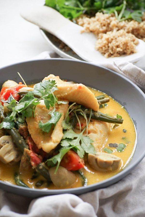 White Fish, Coconut and Green Bean Curry | Healthy Home Cafe