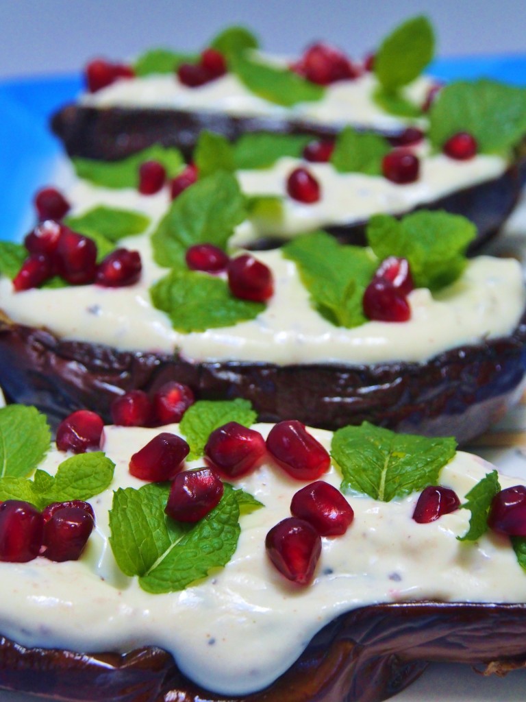 Twice Cooked Eggplant with Tahini and Yoghurt | Healthy Home Cafe