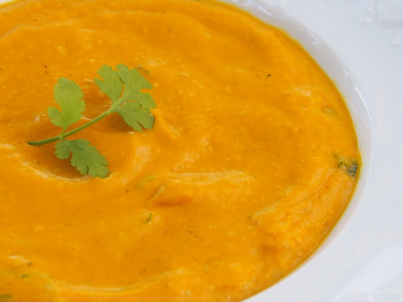 Carrot Soup with Cashews, Coconut Milk and Coriander | Healthy Home Cafe